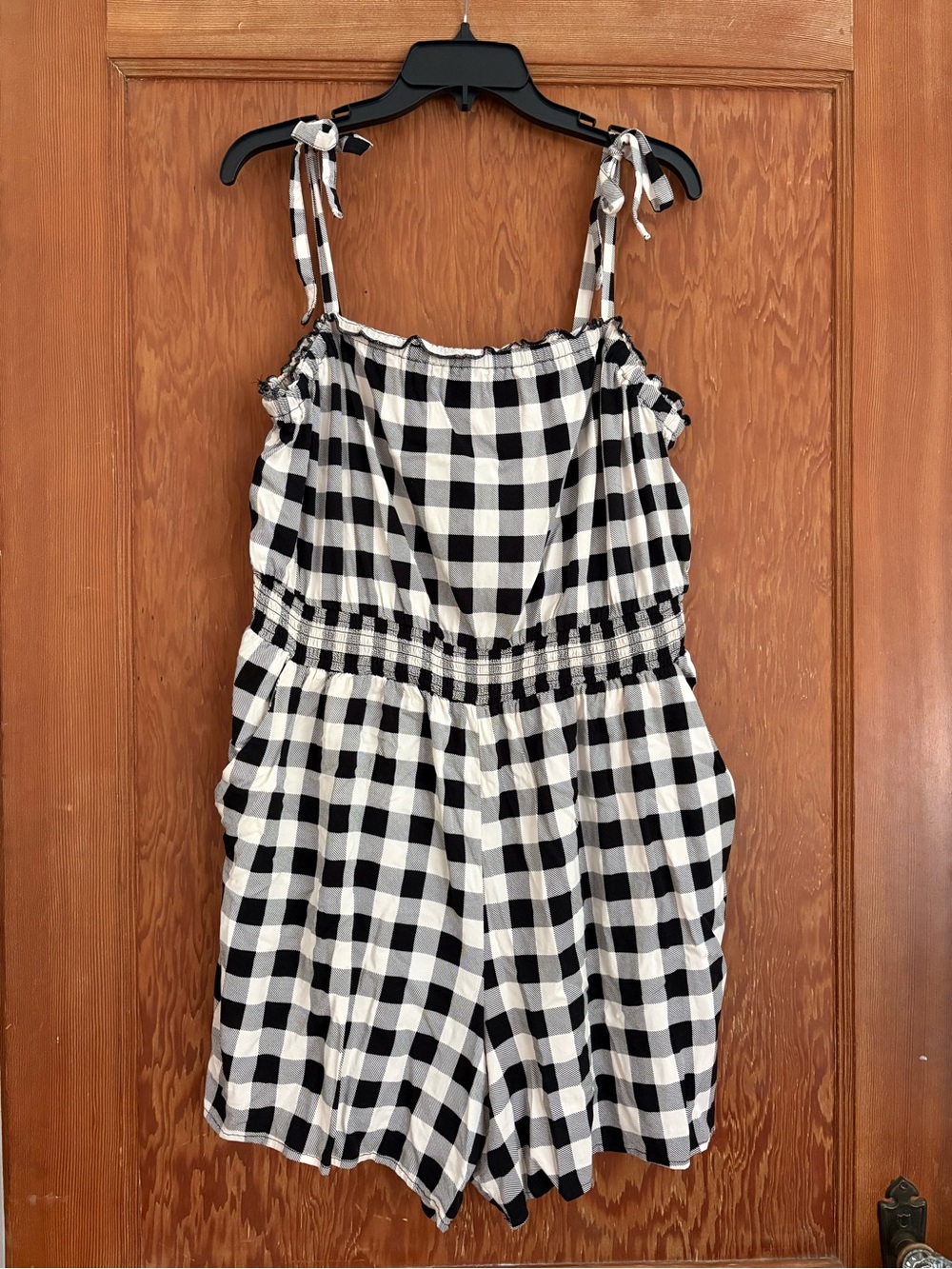 Black & White Gingham Romper